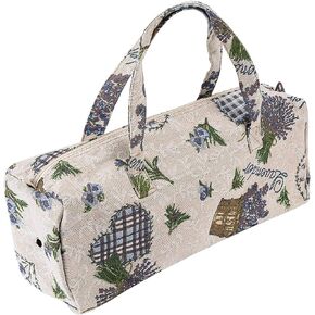 HURRISE Exquisite Handmake Bag, Zipper Storage Bag, Make up Bag Stuff Sack Elegant Knitting Needles Storage Sweater Bag for Sewing Needles Organizer Bag(Rose Jacquard)
