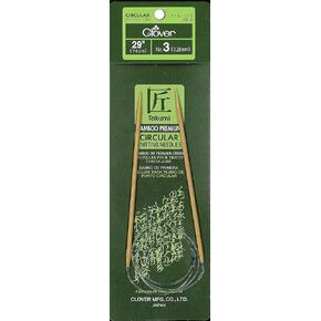 Clover Takumi Bamboo Circular 29-Inch Knitting Needles, Size 3