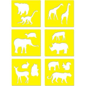Animal Stencils for Kids Ages 4-8 Drawing Stencils for Kids Art Stencils Paint Stencils Chalkboard Stencils Plastic Stencils Drawing Stencil Kit of 6