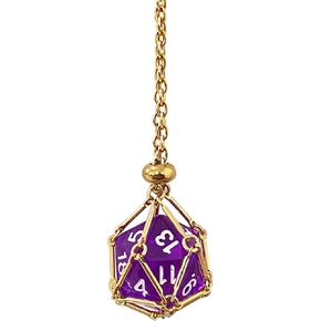 DND D20 Dice Necklace - Interchangeable Stainless Steel Cage for d&d Dice, Dice Pendant DND Gift for Dungeon Master, D&D Player and RPG Gamer in Kuwait