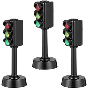 Kisangel Traffic Light 3pcs Simulation Traffic Traffic Toy Signs Kids Street Signs Playset Light Construction Themed Party Decorations Kids Light Table