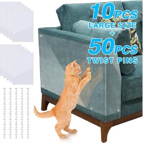 mdzysj Cat Scratch Furniture Protector-10 Pack,Furniture Protectors from Cats Scratching-17 X 12", Anti Cat Scratch Furniture Protector, Cat Scratch Tape Furniture Protectors Film Strong Adhesion