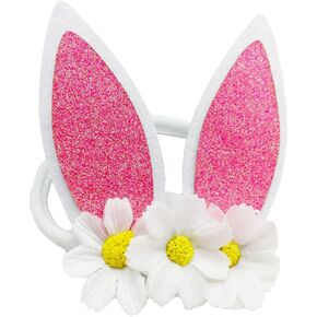 JustMyDress Cute Baby Girls Headband Bunny Rabbit Ears with Sequin Bows for Easter gift JHE01 (B1-Pink Ear)