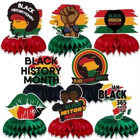 Black History Month Party Honeycomb Centerpieces For African American Table Decorations,African American History Celebration Centerpieces Party Supplies (Style 3)