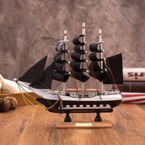 9.4" Wood Sailboat Model Ship Sailboat Decor Mini Wooden Sailing Boat Ship Model Handmade Yacht Model Vintage Nautical Sail Ship Boat Ornament Collection Home Office Tabletop Decoration Birthday Gifts