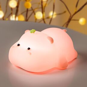 Hippo Night Light for Kids,Cute Silicone Baby lamp, Dimmable Light up Hippo, Nursery Night lamp,Rechargeable Hippo Nightlight, Bedside Lamp for Breastfeeding.