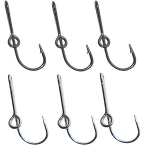 6 PCS Fish Hook Hat Clip Hat Fishing Hook Hat Pin for Men Fishing Hat Hook Tie Clasp Fishing Hooks Hat Pins, Black & Silver