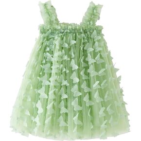 YETANLID Toddler Girls Butterfly Tutu Dress Summer Tulle Dresses Size 6M-5T