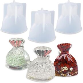 Playing Mold Crafts Molds for Epoxy Resin, 3Pcs 3D Mini Lucky Bag Silicone Epoxy Molds for DIY Resin Casting Desktop Home Decoration Craft Ornaments Lucky Charms Keychain Jewelry Car Pendant Making in Kuwait