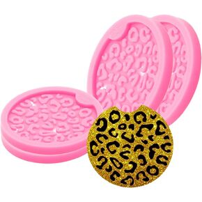 AMZTOART 4pc 8.5cm Silicone Resin Blank Circle Car Coaster Jewelry Keychain Pendant Mold, DIY Crafts Casting Coaster Epoxy Mold for Cup Mats (DY1596*4)