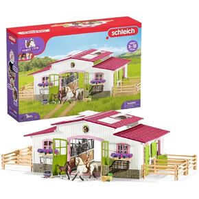 schleich HORSE CLUB — 97-Piece Riding Center Horse Playset, Detailed Horseback Riding Center, Horse Playset with Rider, Horse Toys for Girls & Boys Ages 5+