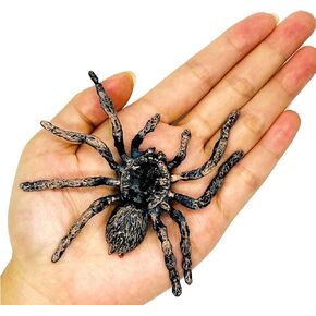 Giant Realistic Spider, Brown Fake Spider, Spider Action Model Lifelike Insect, Halloween Prank Props Party Supplies, Spider for Halloween and Educational Learning, Funny Prank Props
