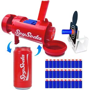 AGM MASTECH Transforming Soda Can Toy Gun - Shoots Soft Foam Darts, includes Shooting Target, Ideal Gift for Boys and Girls, Perfect for Indoor and Outdoor Play