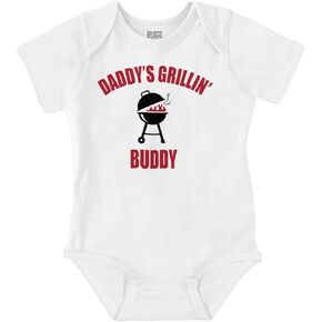 Brisco Brands New Father BBQ Grill Lover Funny Cute Baby Romper Boys or Girls