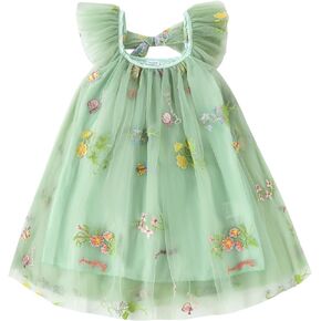 Baby Girl Tutu Dress Summer Kids Floral Tulle Skirt Bowknot Lace Sleeveless Princess Sundress