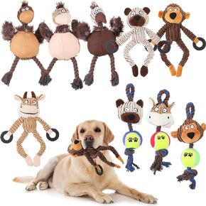 Honoson 9 Pcs Squeaky Plush Dog Toys Durable Cute Soft Dog Teething Toys Stuffed Animal Chew Toys Squeaky Plush for Puppy, Small, Medium Dogs for Dog (Cute Animal)
