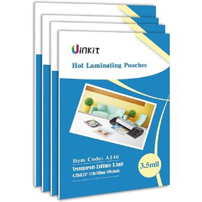 Uinkit 400 Pack Thermal Laminating Pouches 4x6 Inches 3.5Mil Thickness Laminating Sheets for Sealed Photo Business Card,4.25x6.25 Lamination Sheets Paper for Laminator Round Corner