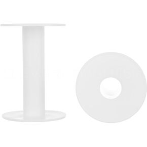 CleverDelights 3.75" White Plastic Spools - 16 Pack - Empty Spools - Crafts Thread Cord Wire Rope Roll Chain