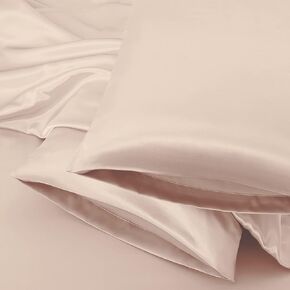 Aormenzy Satin Pillow Cases for Women Standard Size Set of 2, Baby Blue Satin Pillowcase for Hair with Envelope Closure Silky Pillow Covers Wrinkle, Fade Resistant (20x26 Inches)