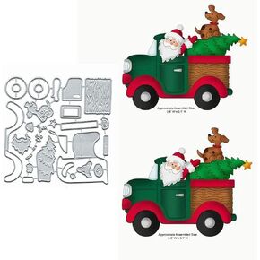Christmas Car Santa Claus Tree Metal Die Cuts,Merry Christmas Snowflake Dog Cutting Dies Cut Stencils for DIY Scrapbooking Album Decorative Embossing Paper Dies Card Making