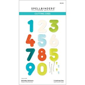 Spellbinders Birthday Balloons Etched Dies, Metal