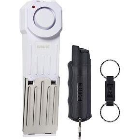 SABRE Home and Away Campus Safety Kit with Pepper Gel and Door Stop Alarm, 25 Bursts, 12-Feet (4-Meter) Range, Gel is Safer, 120dB Siren, Audible up to 1,000-Feet (300-Meters)