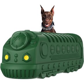 Dog Chew Toys for Aggressive chewers, Tough Dog Toys for Large Medium Dogs, Nearly Indestructible for Medium Breed, Durable Cute Squeaky Dog Toys, Natural Rubber, Green