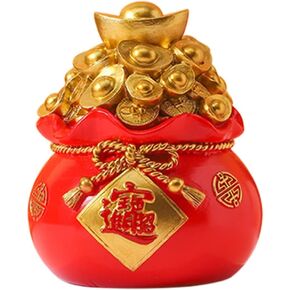KESYOO Lucky Piggy Bank Coin Bank Saving Pot Money Bank Feng Shui Ingot Yuan Bao Treasure Basin Wealth Porsperity Figurine Housewarming