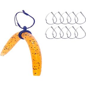 Sink-O-Ring Wacky Rig Kit O Ring NO Tool Needed Use Senko Worms Fishing Hooks O-Rings Easy to Rig Saves Time and Money (1/4", 3/8" OR 5/8" BLACK with HOOKS)