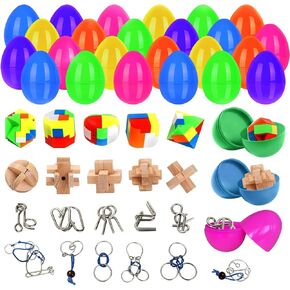 بيض عيد الفصح مملوء بتحفيز الدماغ من الداخل - 24 حزمة من ألعاب ألغاز الأسلاك المعدنية للمراهقين والبالغين والأطفال الأكبر سنًا، وأفكار حشو سلة عيد الفصح، وهدايا جائزة الفصل الدراسي في مدرسة عيد الفصح، وألعاب صيد بيض عيد الفصح in Kuwait