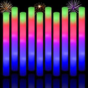 Taotuo Glow Sticks Bulk, 20 PCS LED Light Up Foam Sticks 3 Modes Color Changing, Glow Party Supplies for Wedding Birthday, Raves, Concert