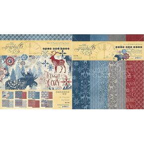 Graphic 45 Let's Get Cozy Papercrafting Pack and Patterns & Solids Pack - 12x12 Decorative Papers - 2 Items