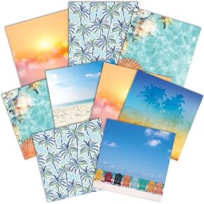 Paper House Productions Sticky Pix Beach Serenity Set of 2 Foil Accent Washi Tape Rolls for Scrapbooking and Crafts