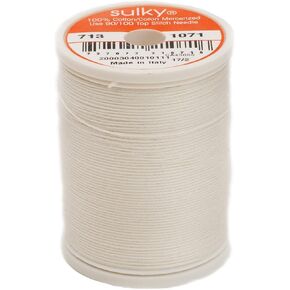 Sulky Of America 660d 12wt 2-Ply Cotton Thread, 330 yd, Off White