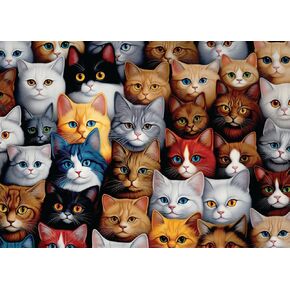 Cascading Cats 1000 Piece Jigsaw Puzzle for Adults, 27.6" x 19.7" (Cat Puzzle)
