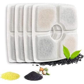 Pet Fountain Filters Replacement for 84oz/2.5L Automatic Cat Water Fountain Dog Water Dispenser, Ion Exchange Resin and Coconut Activated Carbon Replacement Filter For Cat&Dog Water Fountain