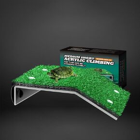 Basking Platform Simulation Grass Turtle Ramp, Turtle Resting Basking Dock Floating Décor for Aquatic Turtle Reptile Terrapin (Extra Large)
