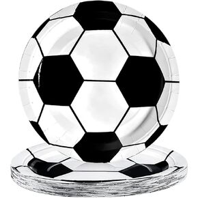 50PCS Soccer Party Plates Soccer Birthday Party Supplies Soccer Paper Plates Disposable Dinner Plates Paper Food Trays Party Tableware Soccer Theme Party Supplies for Chips Salad Bread Plates (9 Inch)