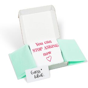 Pregnancy Announcement Gift Box for Grandparents, Grandma, Grandpa, Dad, Husband, Aunt, or Uncle | "You can Stop Asking Now" - Baby Bodysuit | First-time Grandma Gifts | Gift Boxed & Ready to give in Kuwait