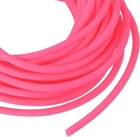 MECCANIXITY المطاط الحبل أنبوب 16ft 1/8 "ضياء 1/16" ثقب ضوء ارتفع الأحمر أنابيب جوفاء DIY بها بنفسك الحرفية الديكور القلائد سوار in Kuwait