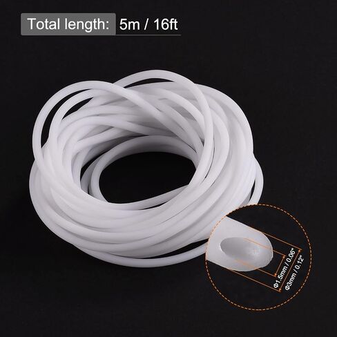 MECCANIXITY المطاط الحبل أنبوب 16ft 1/8 "ضياء 1/16" ثقب ضوء ارتفع الأحمر أنابيب جوفاء DIY بها بنفسك الحرفية الديكور القلائد سوار in Kuwait