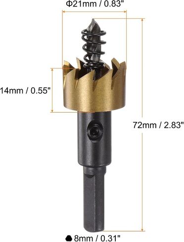 HARFINGTON Hole Saw 21mm (5/6") M35 HSS (High Speed Steel) Titanium Coated Drill Bit Cutter Opener for Stainless Steel Aluminum Alloy Metal Wood Plastic in Saudi Arabia