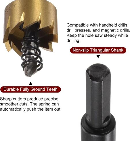 HARFINGTON Hole Saw 21mm (5/6") M35 HSS (High Speed Steel) Titanium Coated Drill Bit Cutter Opener for Stainless Steel Aluminum Alloy Metal Wood Plastic in Saudi Arabia
