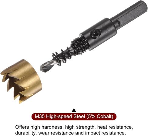 HARFINGTON Hole Saw 21mm (5/6") M35 HSS (High Speed Steel) Titanium Coated Drill Bit Cutter Opener for Stainless Steel Aluminum Alloy Metal Wood Plastic in Saudi Arabia