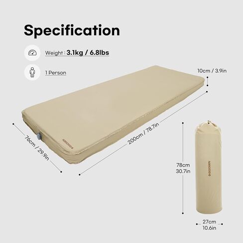وسادة تخييم ذاتية النفخ بسمك 3.9 سم من IDOOGEN، وسادة نوم مع حزام إبزيم وحقيبة حمل - مثالية للتخييم وتخييم الشاحنات والمغامرات الخارجية والنزهات والاستخدام المكتبي - 78.7 × 29.9 × 3.9 in Kuwait