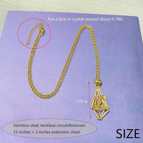 DND D20 Dice Necklace - Interchangeable Stainless Steel Cage for d&d Dice, Dice Pendant DND Gift for Dungeon Master, D&D Player and RPG Gamer in Kuwait