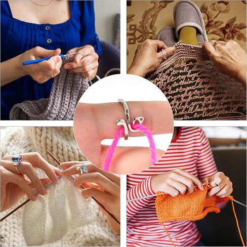 10Pcs Crochet Rings Adjustable Knitting Loop Crochet Rings Adjustable Yarn Guide Knitting Crochet Rings Snake Cat Shaped Knitting Loop Crochet Rings for Finger Crochet Rings Accessories for Knitting in Saudi Arabia