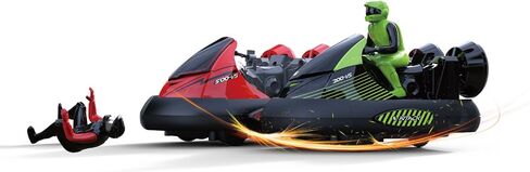 PowerTRC Remote Control Bumper Cars for Kids, RC Stunt Battle Race Cars for Boys, 2 Sets Players with Ejecting Drivers, Crash Sound Effects, Christmas Birthday Gift in Saudi Arabia