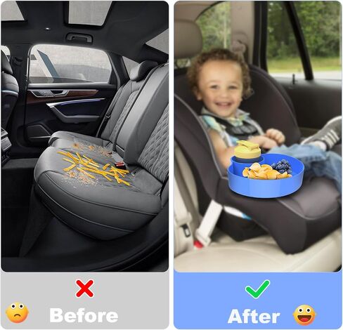 OMYPOTT Travel Tray for Kids: Kids Car Seat Tray with Cup Holder, Toddlers Road Trip Essential, Travel Snacks Food Plate for Stroller, Boosters, and Anywhere with a Cup Holder -Blue in Saudi Arabia