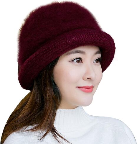 Women Cloche Bucket Bowler Hat 1920s Vintage Church Dress Party Hat Fall Winter Bell Round Cap Ladies Floral Fedora Hat in Saudi Arabia